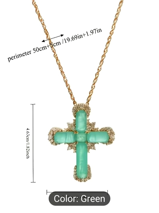 European and American Style Luxury High-Quality Synthetic Zirconia Cross Pendant - Picture 11 of 11